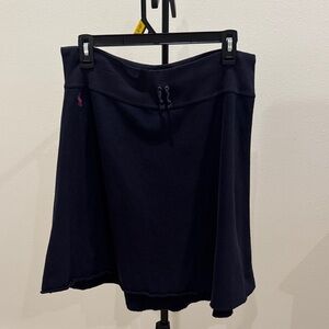 Ralph Lauren Navy A-Line Drawstring Skirt with Pink Pony